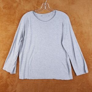 VINCE Womens Top Medium Gray Pullover Tee Viscose Stretch Classic Basic Casual